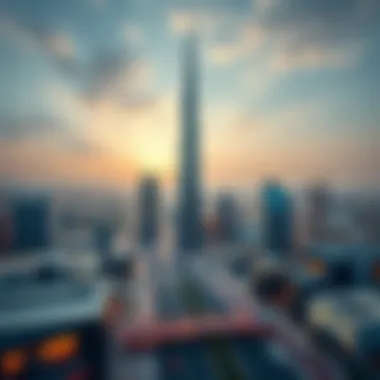 Magnificent Overview of Latifa Tower on Sheikh Zayed Road, Dubai