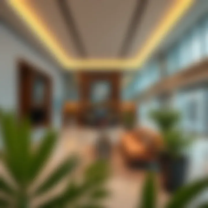 Interior shot highlighting modern amenities and design within AB Center