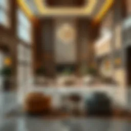 Luxurious lobby of the Address Fountain Views