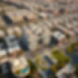 Aerial view of Al Tilal City showcasing its modern design and layout