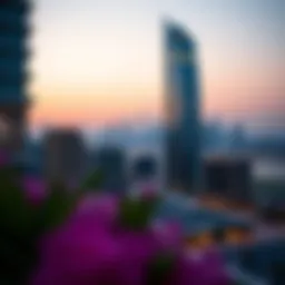 A stunning view of Aykon Tower B against the Dubai skyline