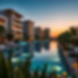 Azure Residence: Architectural Brilliance at Dusk Stunning view of Azure Residence architecture at sunset