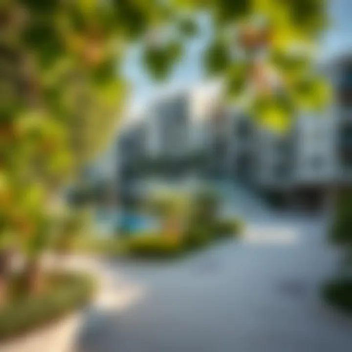 Vibrant neighborhood surrounding Azure Residence with greenery and modern infrastructure