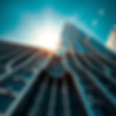 Intricate Facade of Burj Khalifa Close-up of Burj Khalifa's unique facade design reflecting sunlight