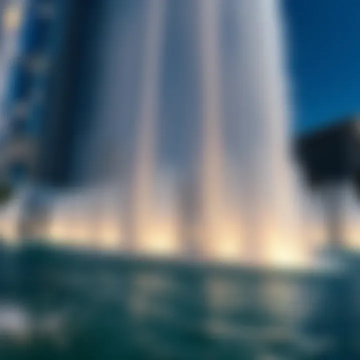Majestic Water Jets in Action Close-up of water jets from the fountain