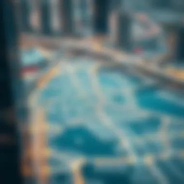 Map highlighting key infrastructure developments in Business Bay