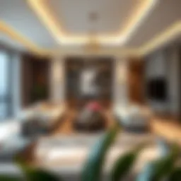 Luxurious apartment interiors showcasing modern design