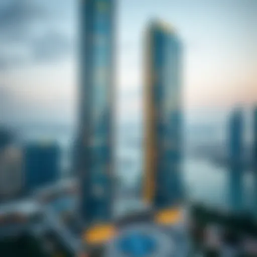 Panoramic view of Wind Tower 1 showcasing its architectural design