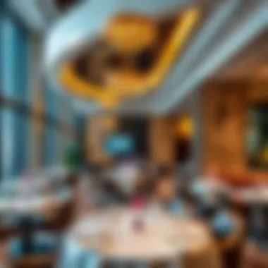 Elegant Interior of Fine Dining Venue Elegant interior of a fine dining restaurant at Nation Tower