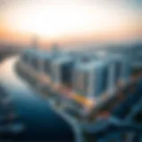 Aerial Perspective of Danube Developments in Dubai Aerial view of a Danube project in Dubai showcasing modern architecture