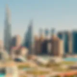 Stunning skyline of Dubai with various real estate developments