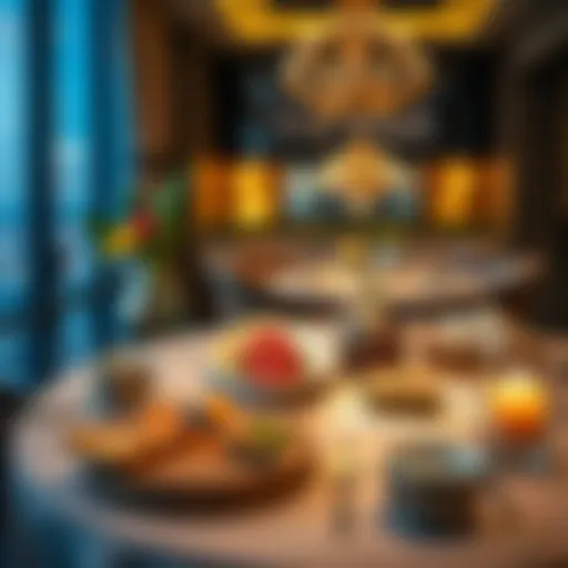 Luxurious dining setup showcasing gourmet cuisine