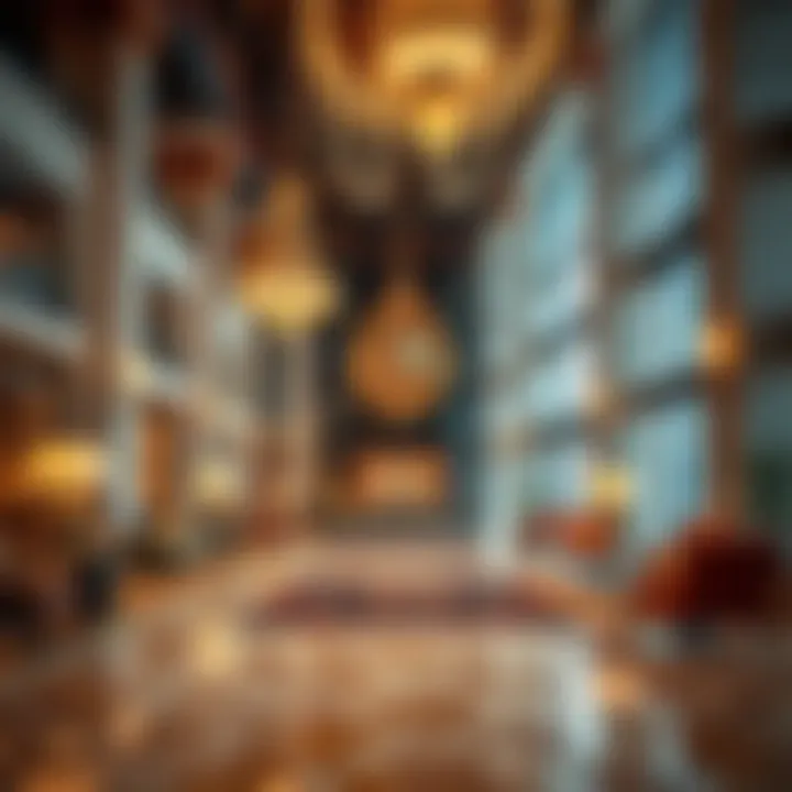 Luxurious lobby of Dusit Thani Abu Dhabi highlighting the blend of Thai and Arabian decor.