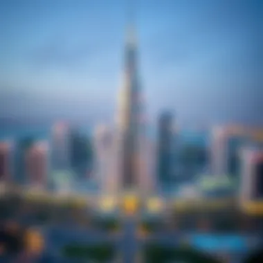 A panoramic view of the Abu Dhabi skyline surrounding Dusit Thani hotel.