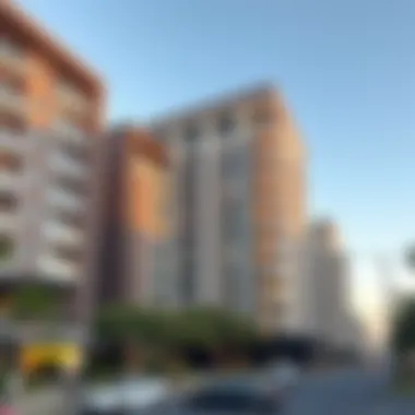 Modern apartment buildings representing real estate options in البرشاء هايتس