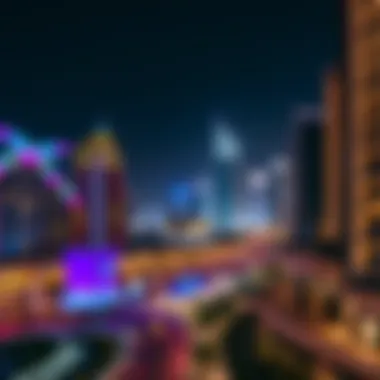 Night View of Al Habtoor City Night view of Al Habtoor City illuminated showcasing its vibrant nightlife