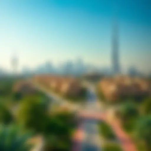 Overview of Al Mabzara Al Khadra showcasing its vibrant skyline and greenery