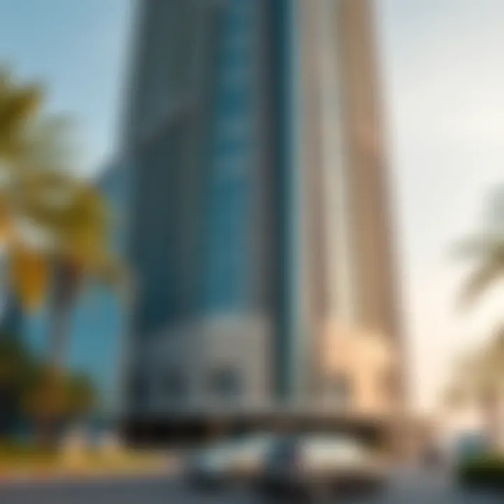 Exterior view of Al Moosa Tower showcasing its unique architecture