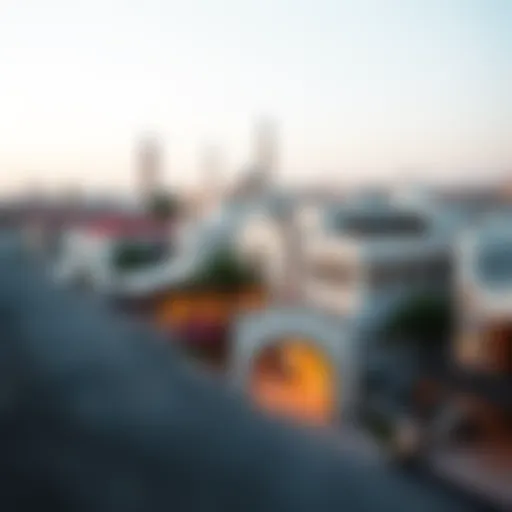 A stunning view of the Al Seef Heritage Area showcasing its blend of traditional and modern architecture