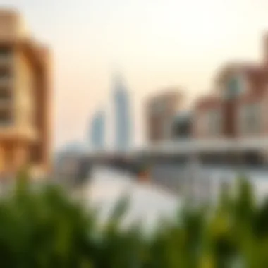 A panoramic view of the waterfront promenade at Al Seef, blending leisure and urban lifestyle