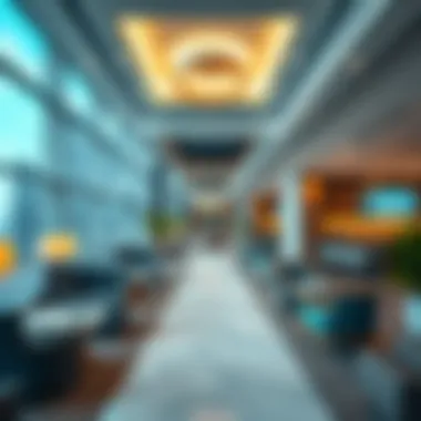 Interior view of Almas Tower's modern office spaces and amenities