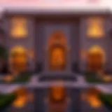 Stunning Arabic villa exterior showcasing intricate geometric patterns