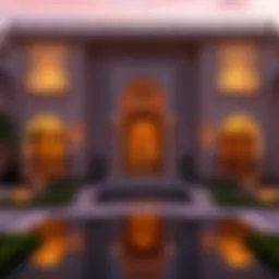Stunning Arabic villa exterior showcasing intricate geometric patterns