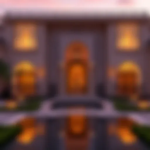 Stunning Arabic villa exterior showcasing intricate geometric patterns