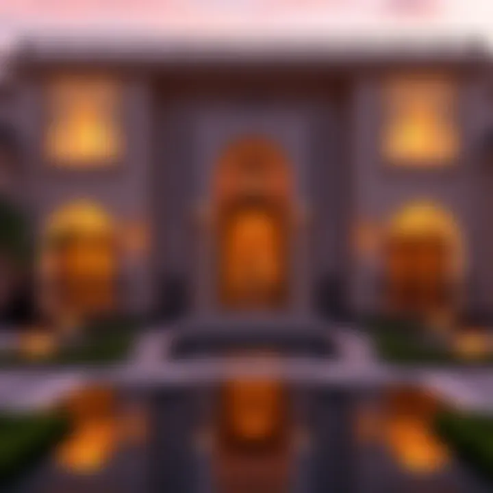Stunning Arabic villa exterior showcasing intricate geometric patterns