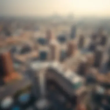 Aerial view of Dubai's urban development influenced by Azizi Company