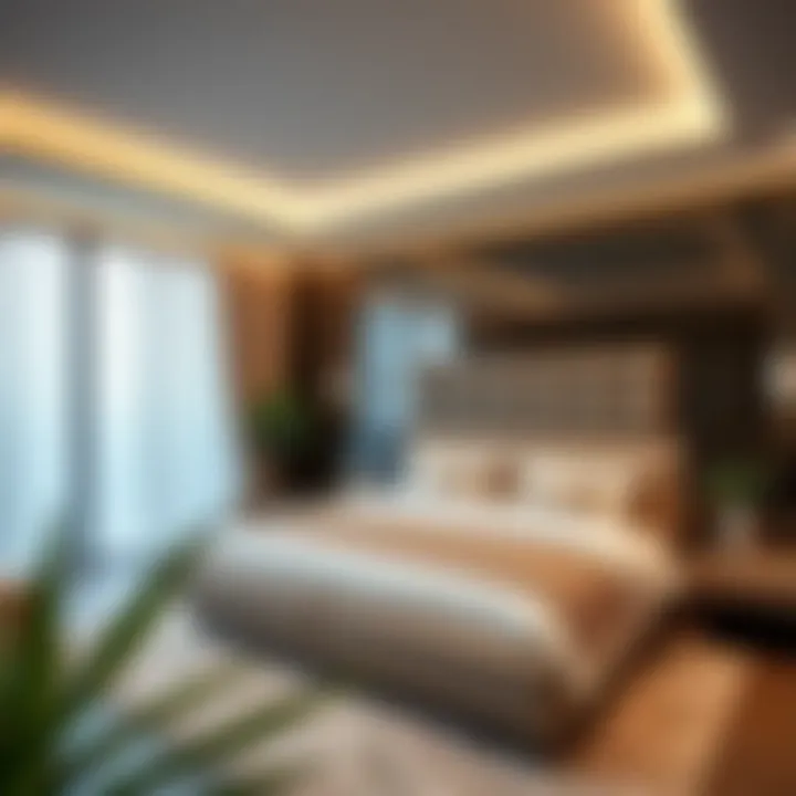 Sophisticated Living Space for Ladies in Al Khail Gate Modern bed space interior design