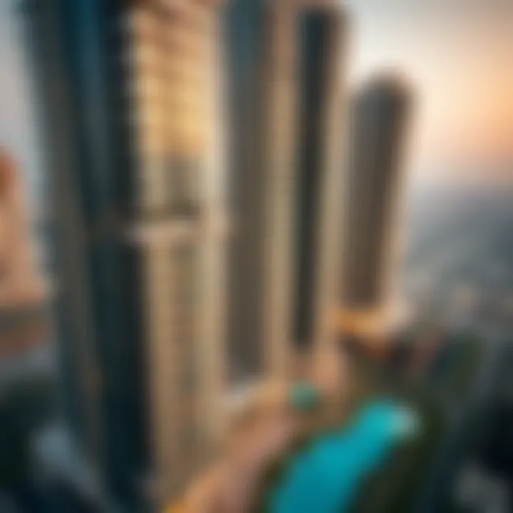 Aerial View of Bloom Towers Aerial view of Bloom Towers showcasing modern architecture