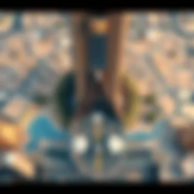 Aerial Perspective of the Architectural Marvel Aerial view of Burj Khalifa showcasing its intricate architectural design