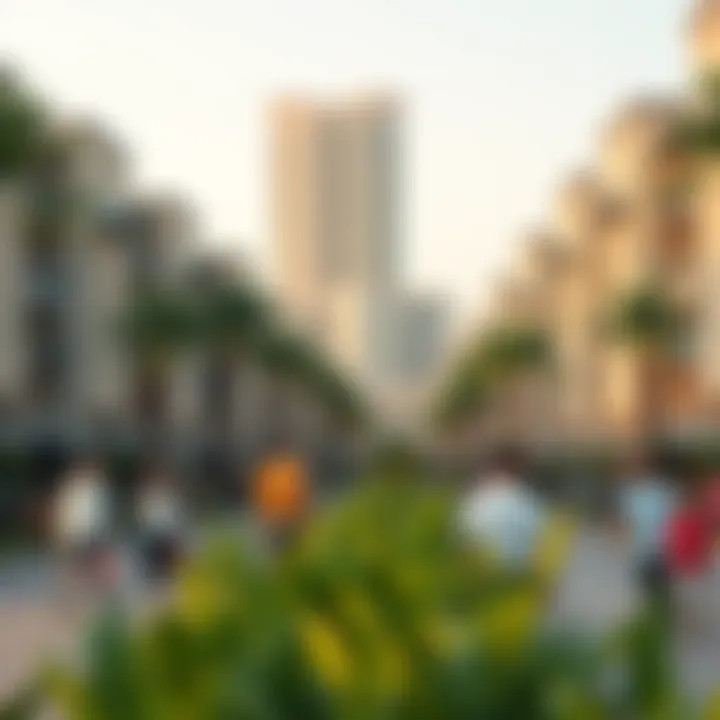 Vibrant community setting of Jumeirah Village Circle surrounding Domus Tower