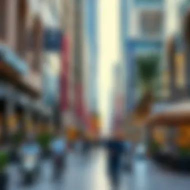Vibrant streets filled with shops and restaurants, highlighting the lifestyle of Downtown Dubai
