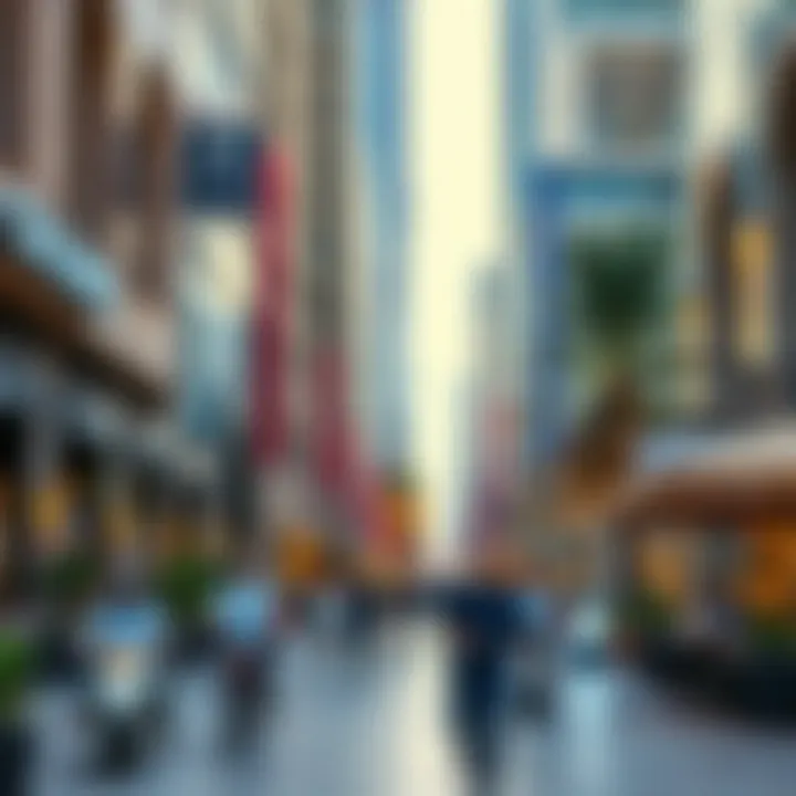 Vibrant streets filled with shops and restaurants, highlighting the lifestyle of Downtown Dubai