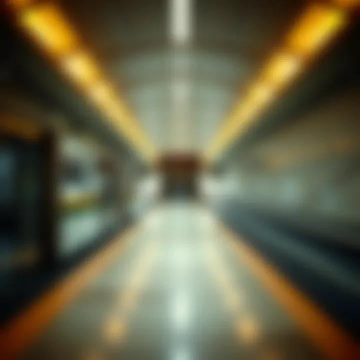 Modern Interior of Dubai Investment Park 1 Metro Station Interior design of the metro station