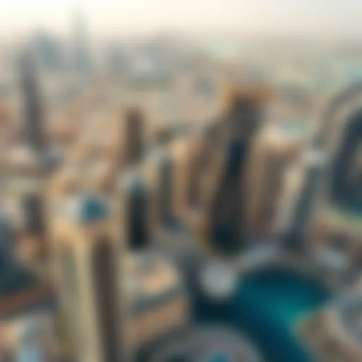 Dubai's Architectural Marvels Aerial view of Dubai's skyline showcasing iconic buildings.