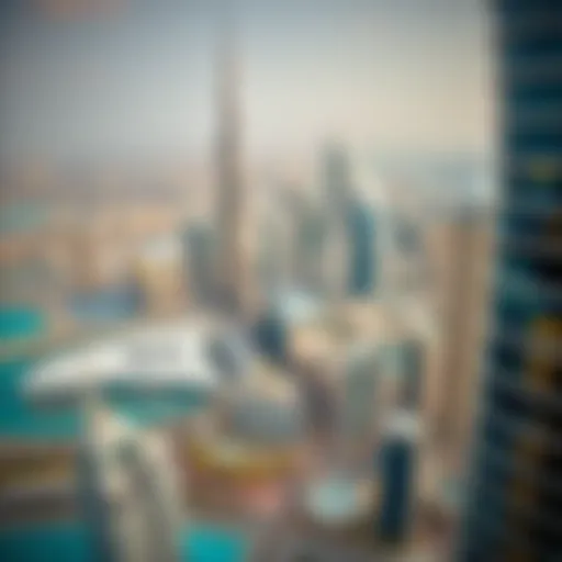 Iconic Dubai Skyline Aerial view of iconic Dubai skyline showcasing modern architecture
