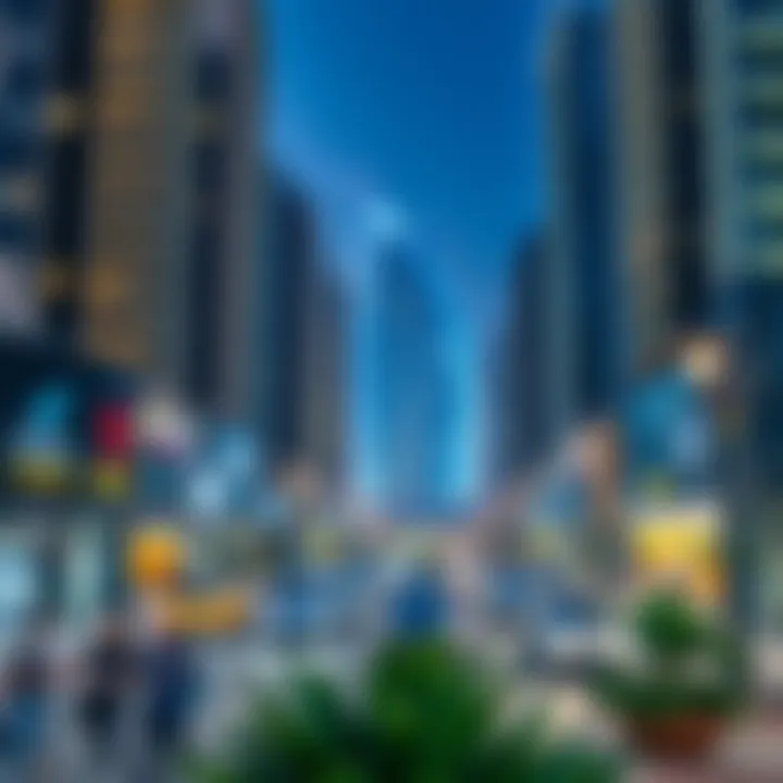 Vibrant real estate market with bustling activities