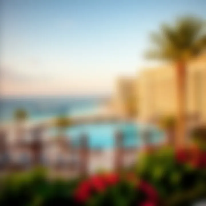 Overview of the picturesque beachfront and resort amenities