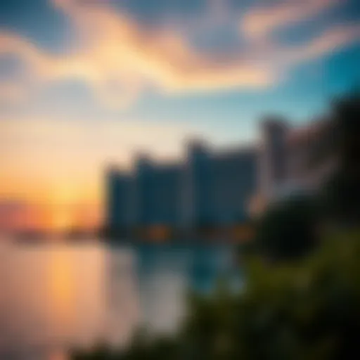 Sunset at Fairmont The Palm Stunning view of Fairmont The Palm against a sunset backdrop