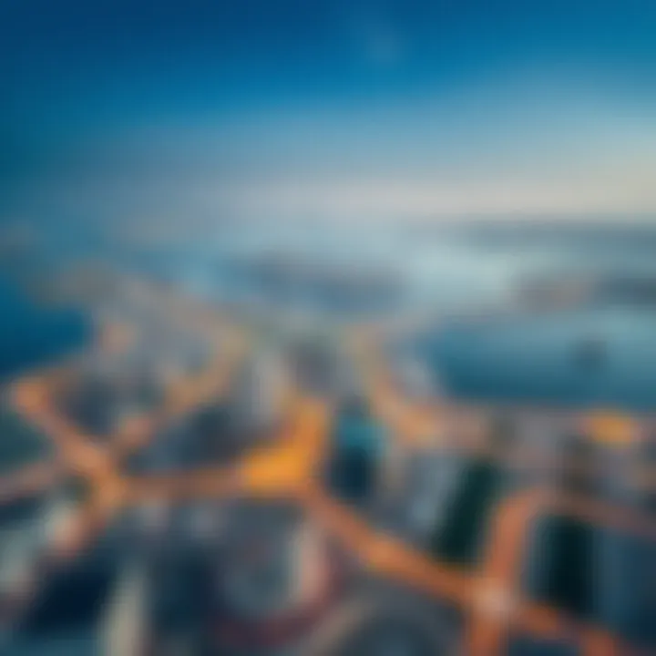 Aerial Perspective of Jebel Ali Free Zone Aerial view of Jebel Ali Free Zone showcasing its vast expanse and strategic location