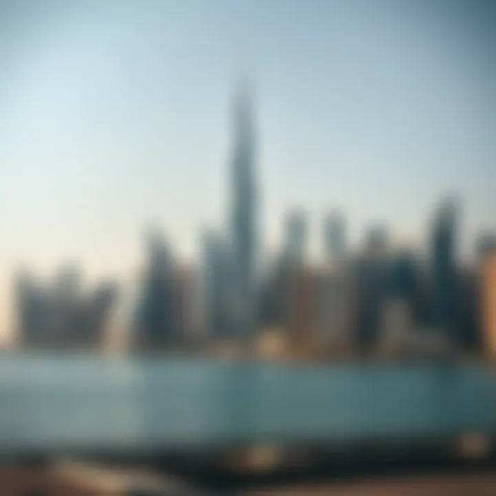 Dubai Skyline Highlighting Jebel Ali Dynamic skyline of Dubai with Jebel Ali Free Zone in focus, representing growth and progress