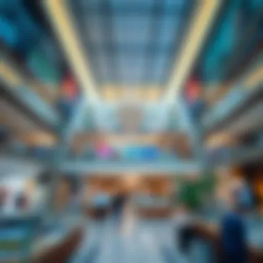Interior layout showcasing diverse retail offerings