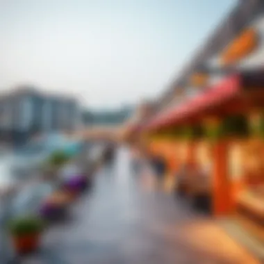 Vibrant Dining and Shopping Experiences Colorful shopping and dining options along La Mer promenade
