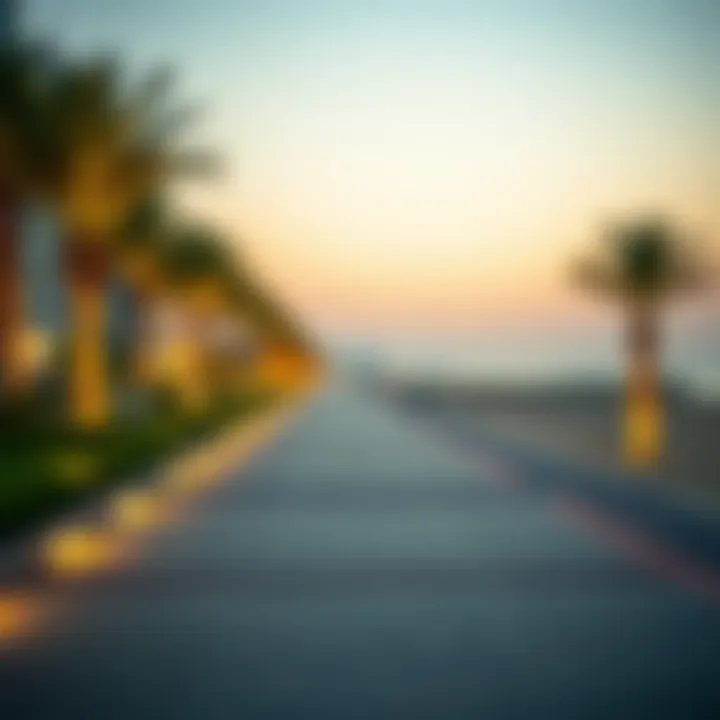 Evening Glow of La Mer Evening view of La Mer with beautifully lit pathways and beach