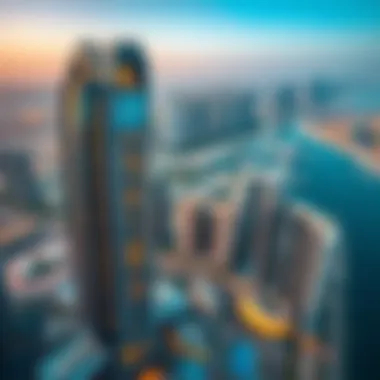 Aerial View of Merano Tower Aerial view showcasing the stunning architecture of Merano Tower against the Dubai skyline