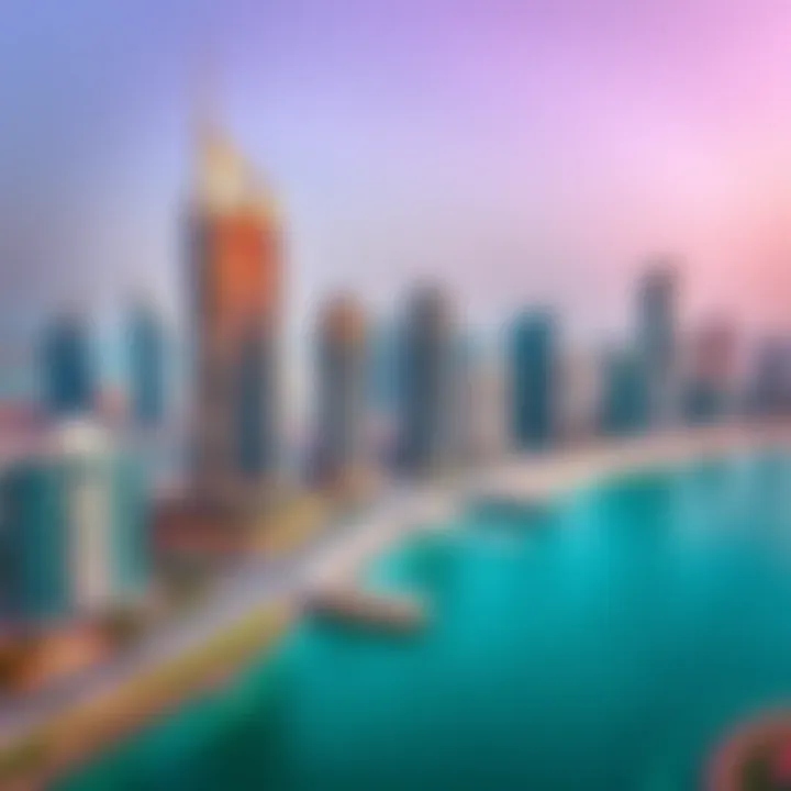 Panoramic View of Business Bay Panoramic view of Business Bay highlighting the strategic location of Merano Tower