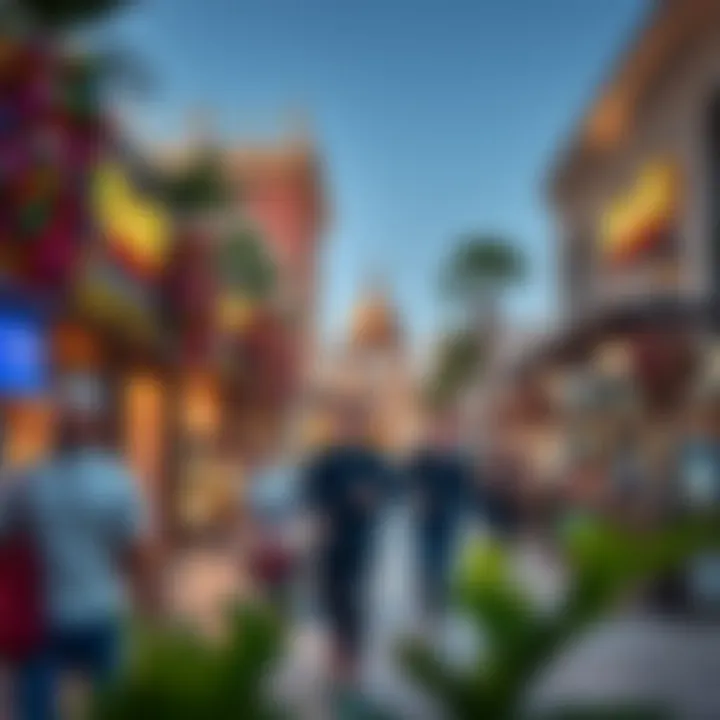 Bustling retail and dining scene in Mirdif illustrating lifestyle offerings